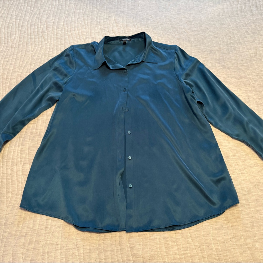 Eileen Fisher Women’s Deep Blue Shirt Jacket